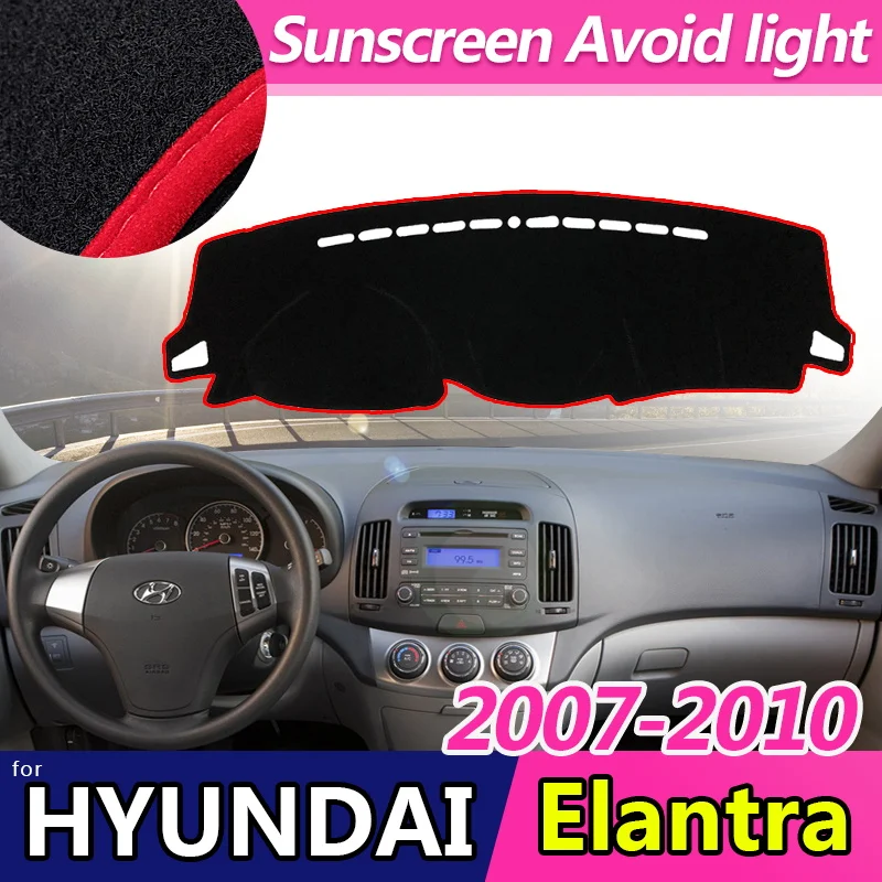 For Hyundai Elantra 2007 2008 2009 2010 HD Avante I30 Anti-Slip Mat Dashboard Cover Pad Sunshade Dashmat Protect Car Accessories