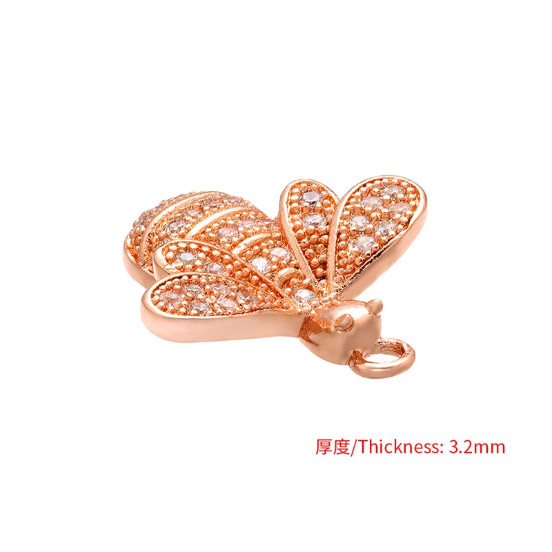 ZHUKOU Exquisite Crystal Bee Animal Pendant for Women\'s Necklace Earrings Jewelry Accessories model:VD525