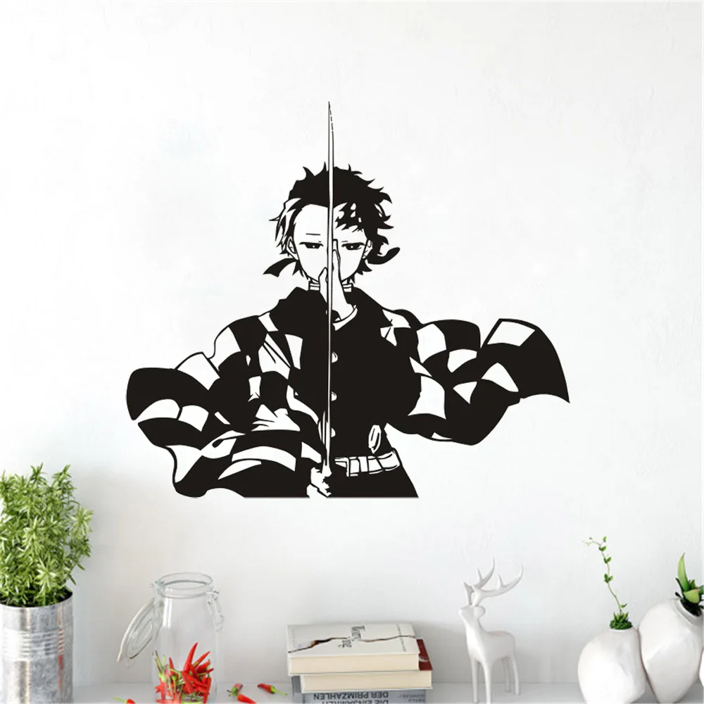 Demon Slayer Wall Decal Kimetsu no Yaiba Vinyl Kamado Tanjirou Wall Stickers Decal Decor Home Decoration Anime Car Sticker