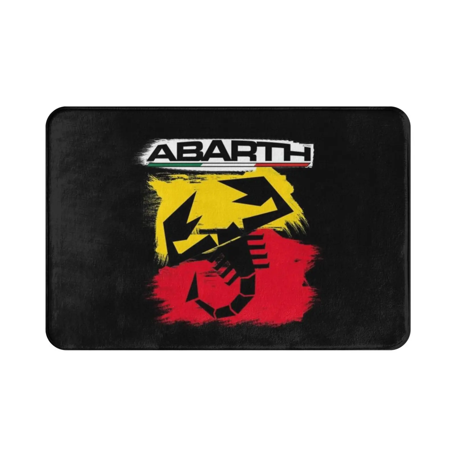 Abarth Escorpión , Con Fondo Estilo Pintura Carpet Mat Rug Cushion Soft Abarth Escorpion Rojas Negras Coches