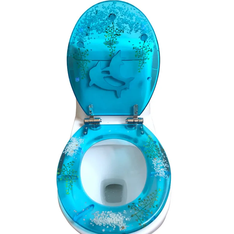 Resin Toilet Seat Cover for Household, Toilet Seat Cover, Slow-close, No Noise, Hotel Accessories