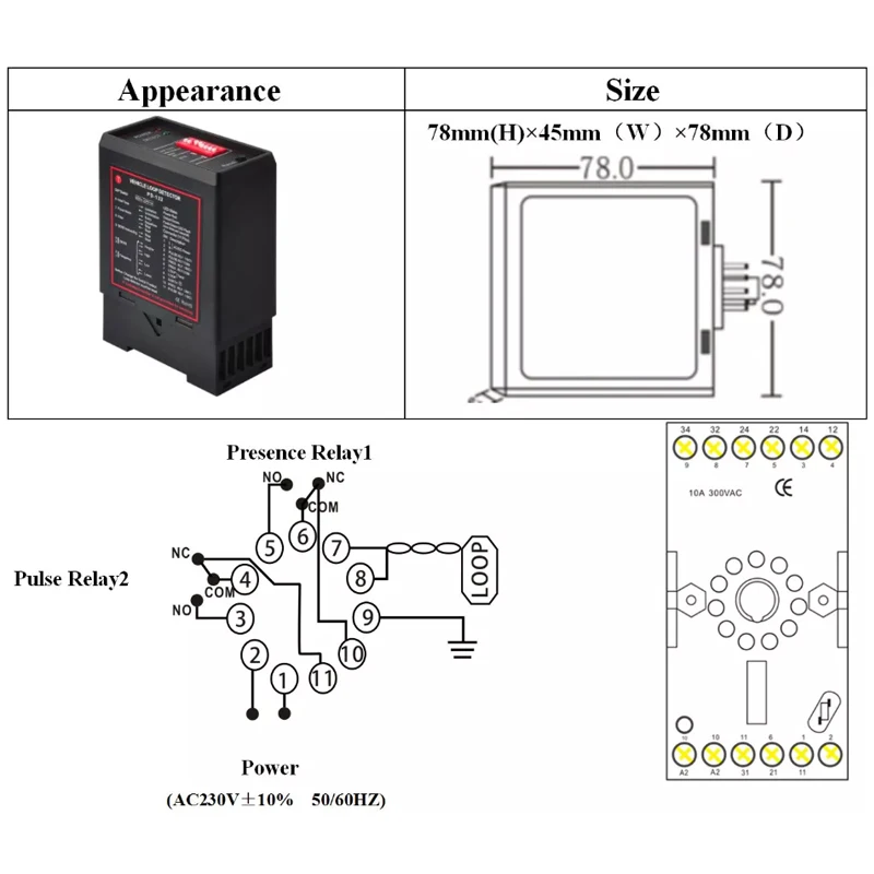 220V - 250V Single Channel Hoge Gevoeligheid/Expressway/Snelweg Detectpr/Etc Voertuig Loop Detector Gebruik voor Parking System