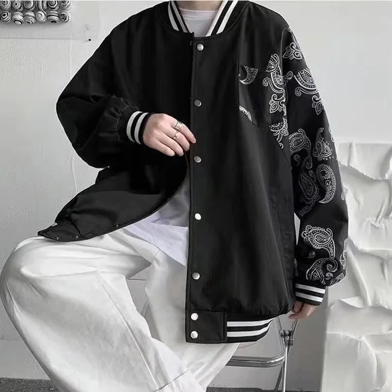 Bandana Baseball Jacket Men 2023 Spring Autumn Casual Hoodies Youth Oversized Sweatshirt 2023 Male Harajuku Clothing