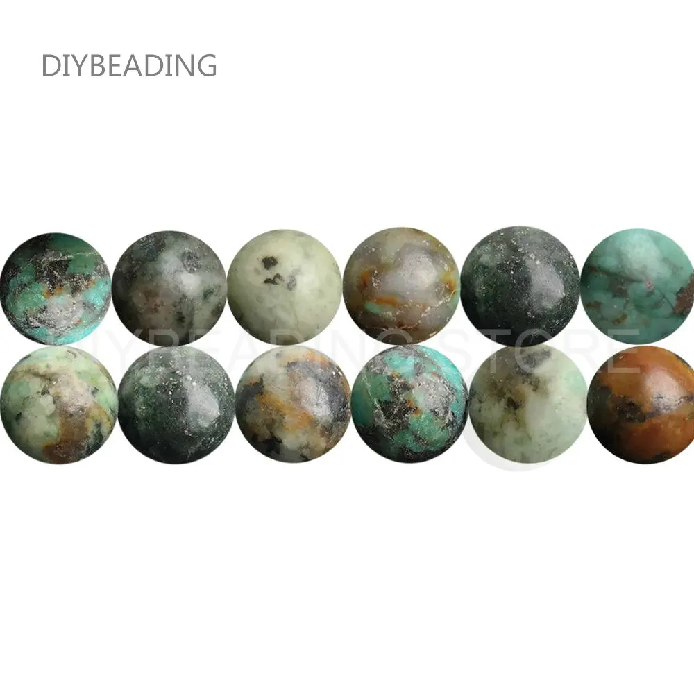 

Natural African Turquoise Healing Stone Beads for DIY Jewelry Making Round Green Stone 4/6/8/10/12mm Beads Wholesale