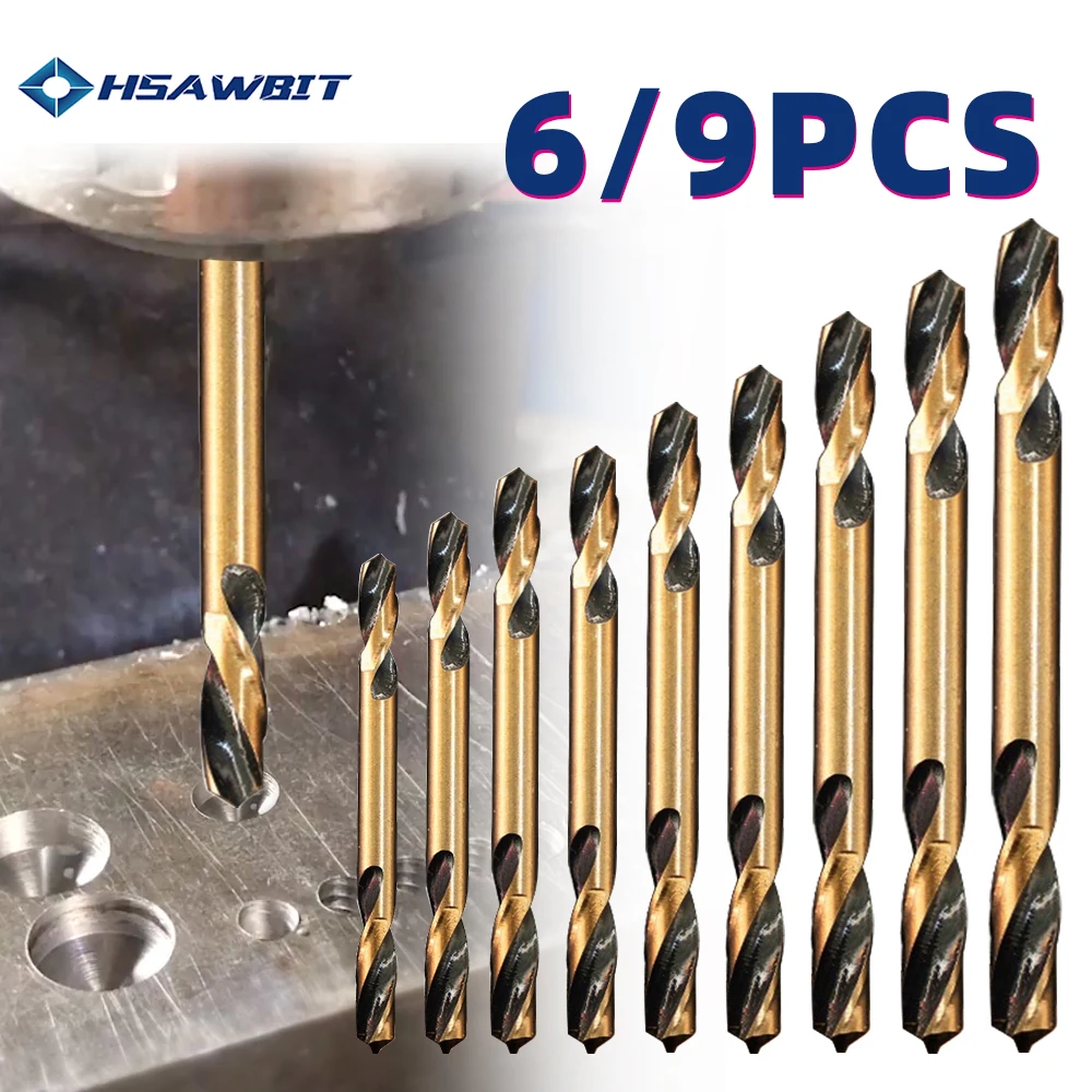 Auger Bit Double-headed Double-edged Metal Stainless Steel with Cobalt Ultrahard Iron Drill Steel Plate Iron Carpentry Drill Bit