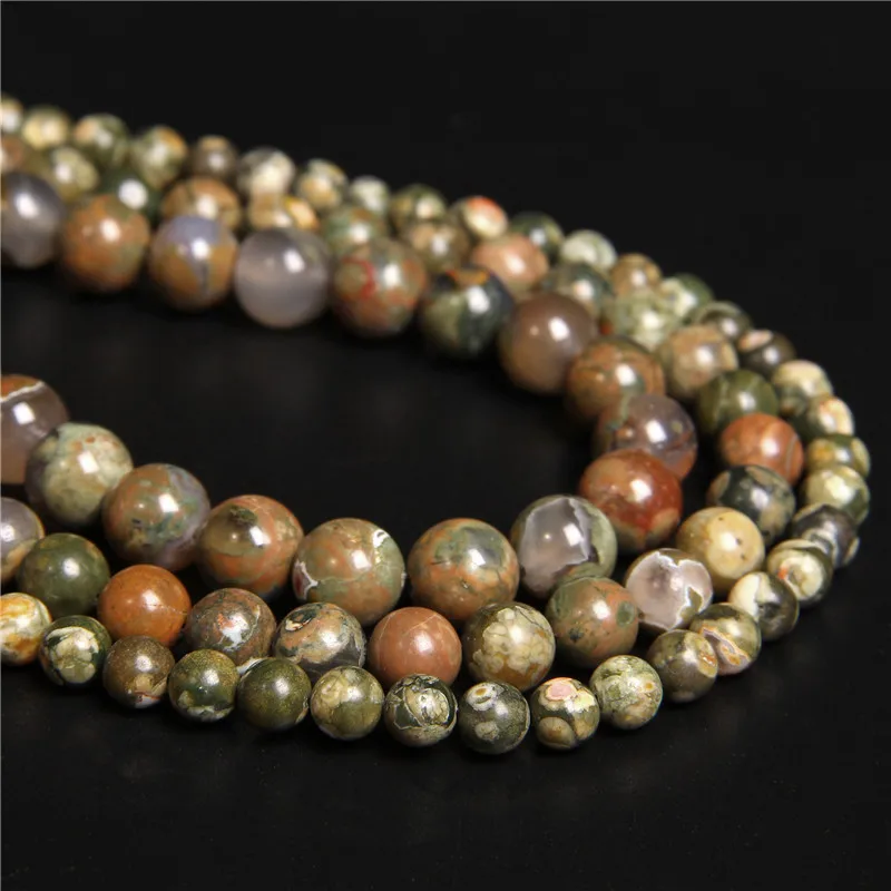 Wholesale Natural Stone Beads Rhyolite Green Polar Jaspers Beads Strand 15.5