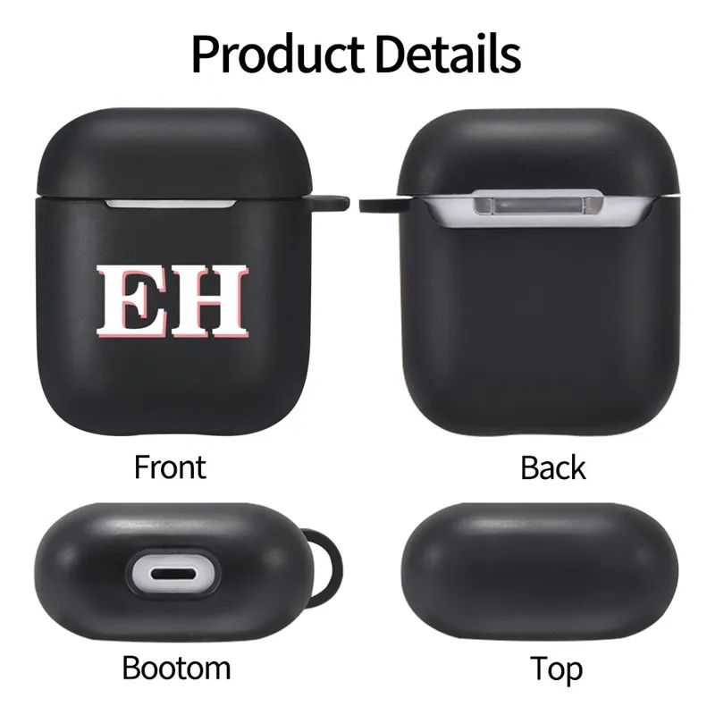 تخصيص اسم الأحرف الأولى Airpods 2 الحال بالنسبة جراب الهواء 1 لينة سيليكون الفاخرة غطاء Fundas Airpods حالة سماعة اكسسوارات