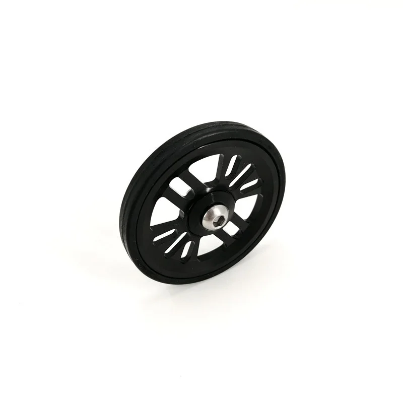 New Litepro For Brompton Rear Rack Easywheel Aluminum Alloy Bearing Wheel Flat Rubber Easy Wheel