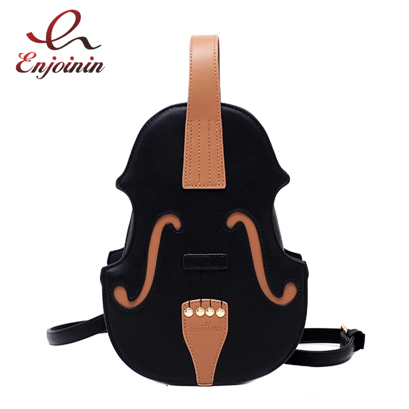 

New 3 Colors Vintage Violin Design Shoulder Bag Crossbody Bag for Women 2021 Purses and Handbags Pu Leather Trendy Designer Bag