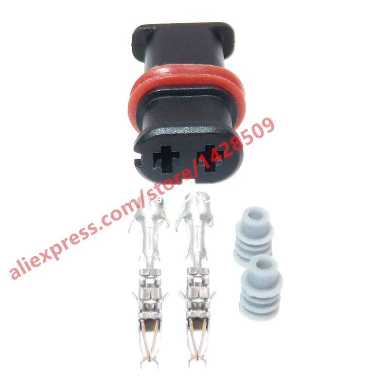 1 Set 2 Pin Auto Electric Wire Connector With Terminal 1.5 Series Automobile Wiring Harness Unsealed Female Socket