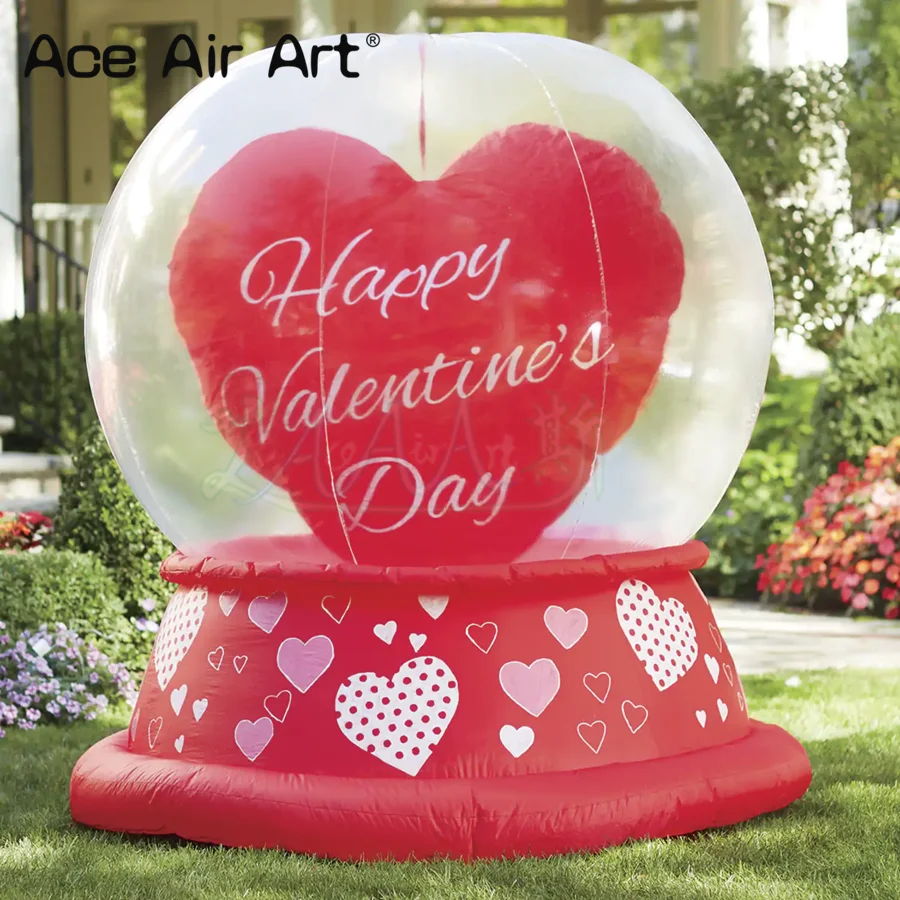 

Beautiful Inflatable Snow Globe With Red Heart Inside For Valentine's Day/Party Decoration Made By Ace Air Art