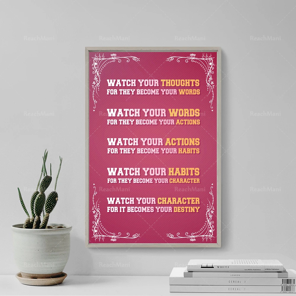 

WATCH YOUR THOUGHTS, they become your words... Motivational Poster - Original Art Print Photo Print Gift Motivation Quote