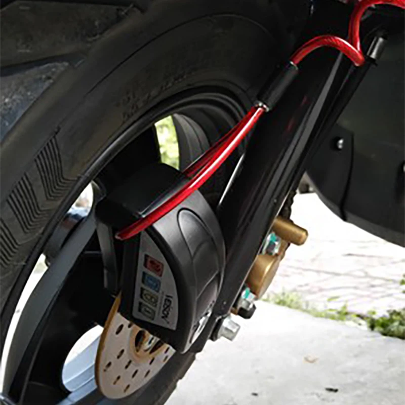 VEISON Motorcycle Alarm 130DB Lock SteelmateWaterproof Disc Lock Warning Security Anti Theft Brake Rotor Padlock Alarma Moto