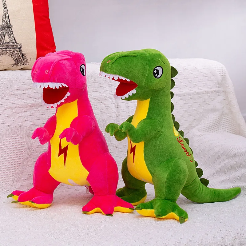 

Simulated Lightning Dinosaur Plush Toys Soft Cartoon Pillows Lifelike Tyrannosaurus Rex Stuffed Doll for Boys Kids Birthday Gift