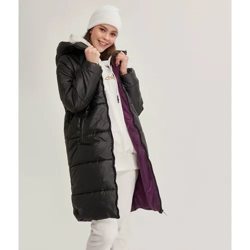 Candelabro con capucha para mujer, abrigo negro