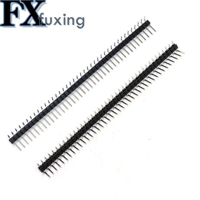 10pcs 2.54MM 1*40P 1X40P 90 degree Right angle Single Row Male Pin Header Positive/Reverse Bending PCB Board Connector Pinheader