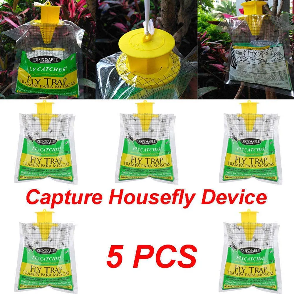 

5 Pcs Disposable Fly Trap Non Toxic Outdoor Insect Killer Catcher Bag Pest Control средство от тараканов Mata Moscas