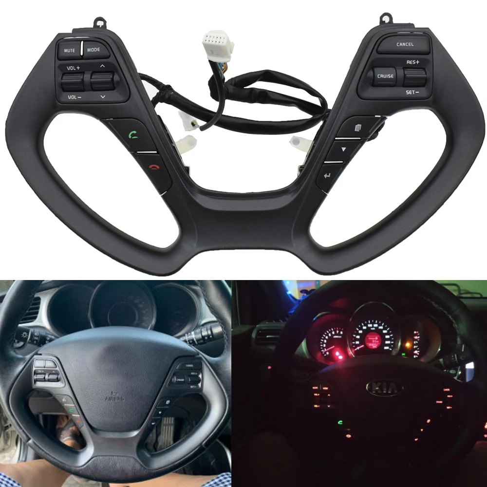 Wielofunkcyjny przycisk modyfikacji kierownicy z tempomatem, obsługujący połączenia telefoniczne Bluetooth, do KIA K3 KS3 13-18