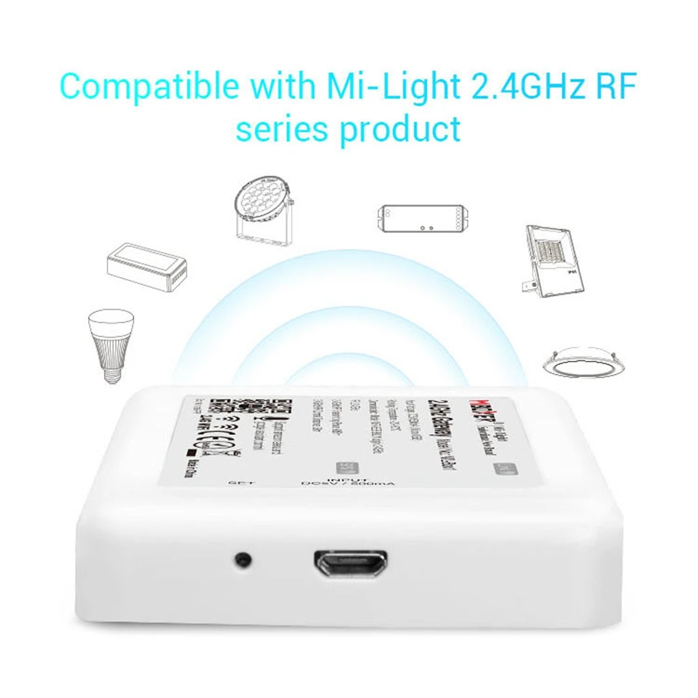 Milight RGBW LED Controller MiBoxer 4-Zone FUT096 RGBW Remote 2.4G WIFI WL-BOX1 For 2835 5050 RGBW LED Strip Light DC12-24V