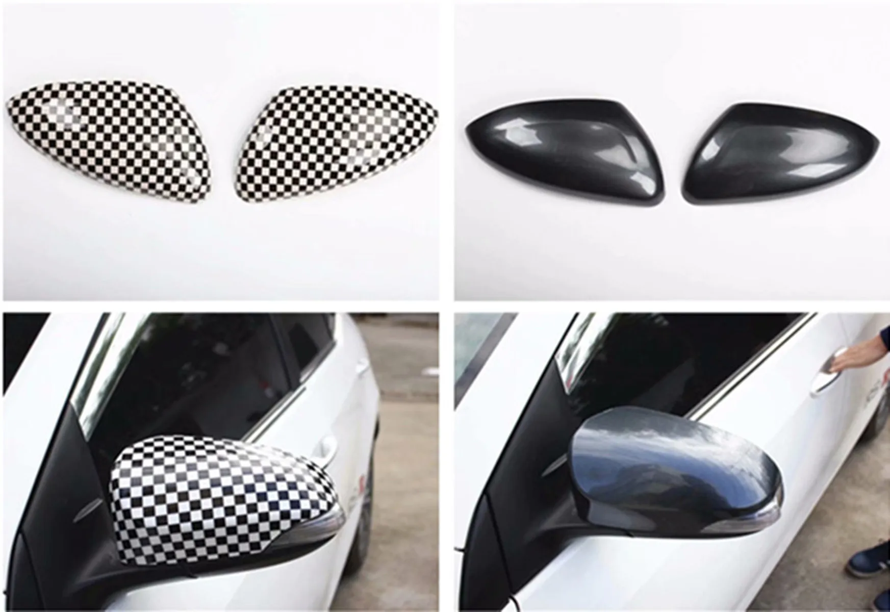 

2pcs/lot ABS carbon fiber grain Rearview mirror decorative cover for 2014-2017 Toyota corolla Levin