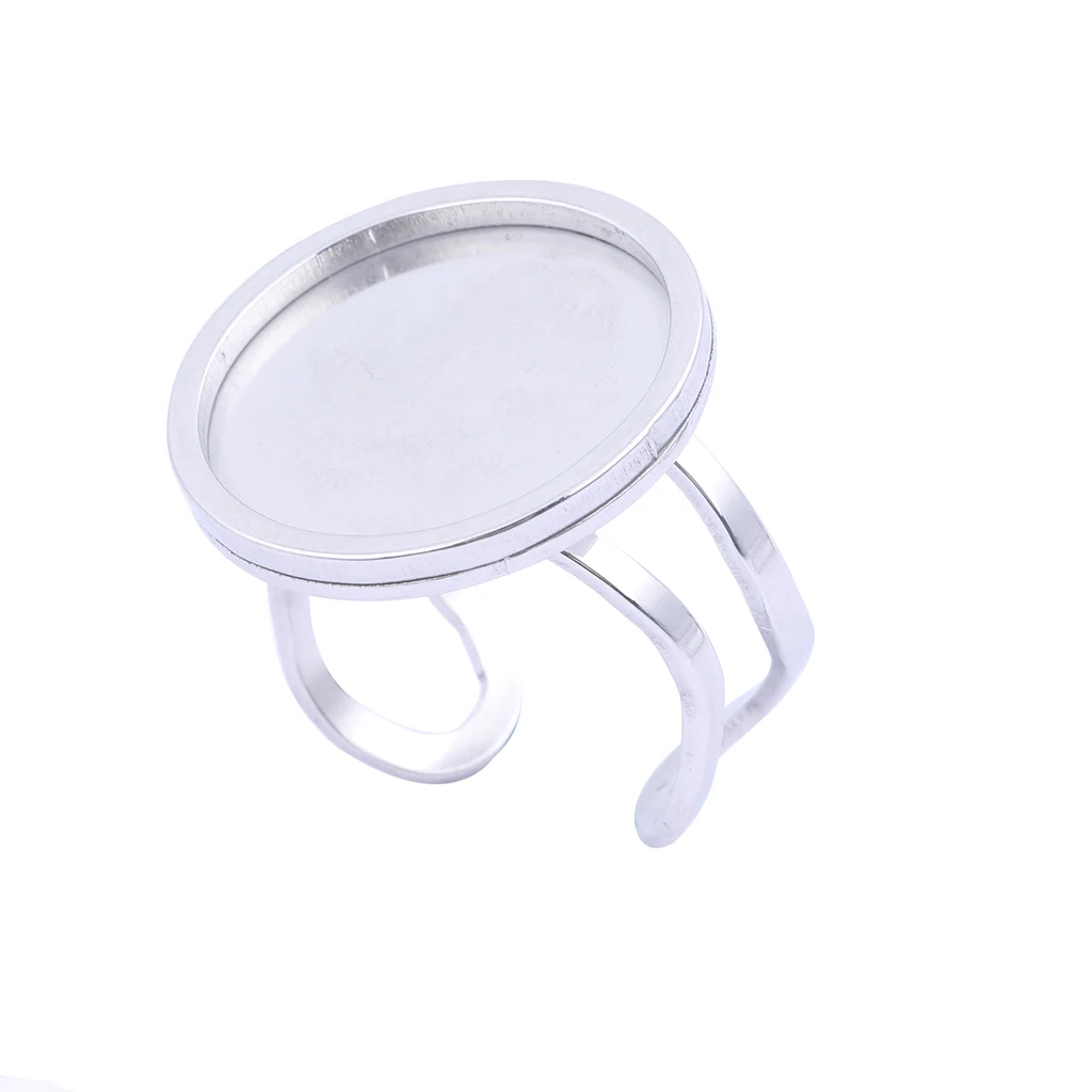 5pcs Stainless Steel Bezel Ring Blanks 10mm 16mm 18mm 25mm Cabochon Base Settings Diy For Jewelry Making