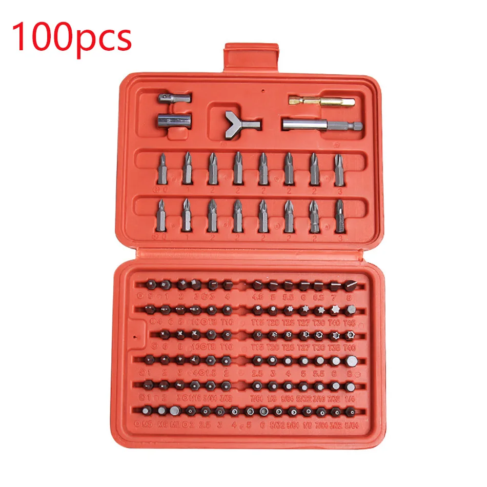 100 Pcs Multi Screwdriver Set Batch Head Precision Disassemble Computer PC Mobile Phone Device Repair Hand Home Tool