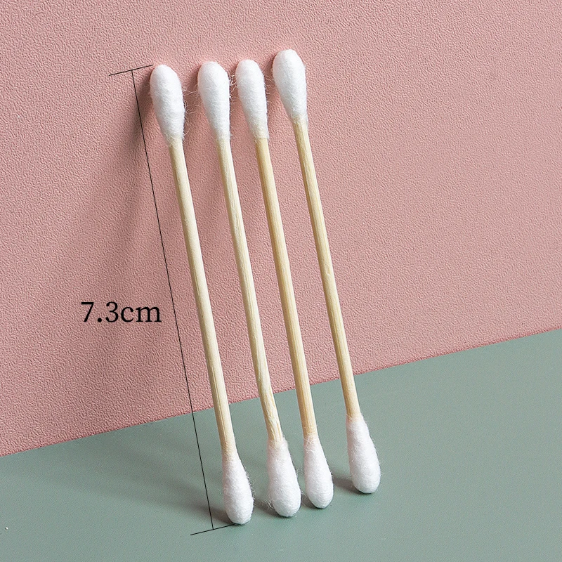 100pc Wooden Ear sticks Cotton buds microbrush clean ear wand spiral Double Head cotton swab For Beauty Makeup Nose Ear Cleaning