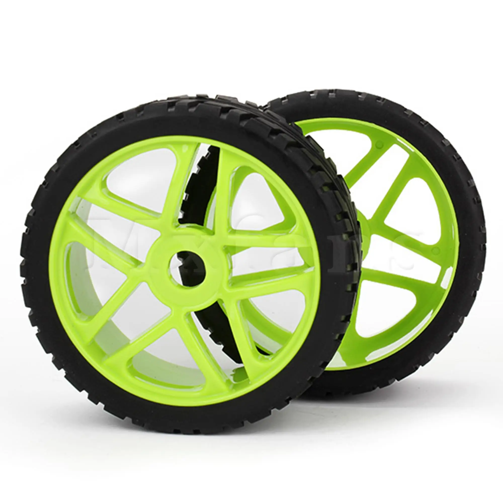 Mxfans 4pcs RC 1:8 Grip Pattern Tires & Five-star Wheels Replacement For Off-road Car