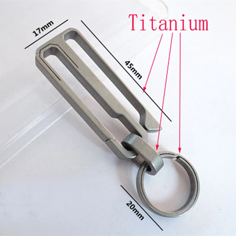 Outdoor Equipment EDC Pure Titanium TC4 Spring Keyring Belt Padlock Keychain Men Hanging Buckle Gift for Camping Hiking