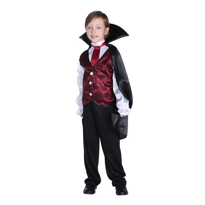 Fantasia infantil de vampiro nobre, traje para meninos, fantasia de halloween, carnaval, festa de ano novo