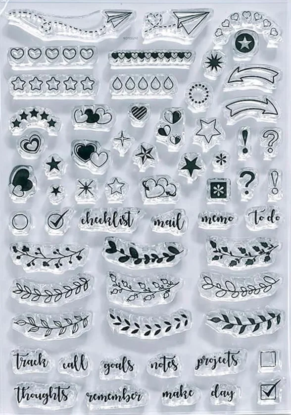 CLEAR STAMP planner DIY Scrapbook Card album paper craft silicon rubber roller transparent stamps 222