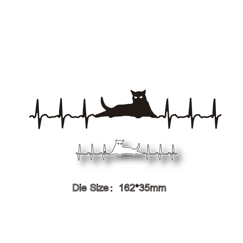 متموج خط القط الحيوان 2022 جديد المعادن قطع قالب يموت يموت الديكور خلفية سجل القصاصات تحية Diy بها بنفسك بطاقة الحرف