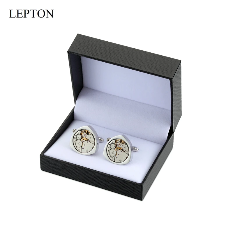 Hot Watch Movement Cufflinks for immovable Mens Wedding Groom Steampunk Gear Watch Mechanism Cuff links for Mens Relojes gemelos