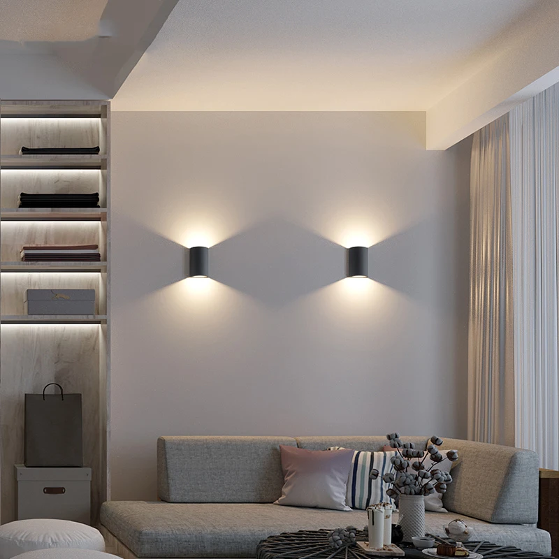 Simp-Luz LED moderna para pared, 6W, 12W, lámpara para balcón, iluminación exterior impermeable, lámpara de aluminio para porche, lámpara para valla