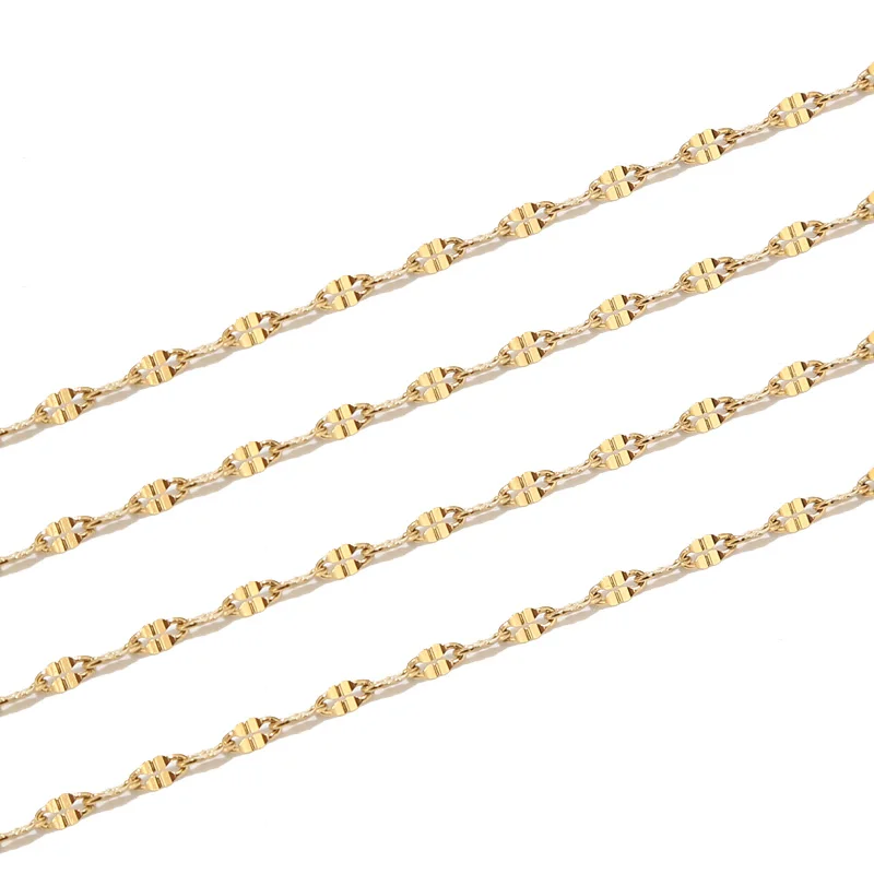 5M Stainless Steel Leaves Cable Chain Link in Bulk for Necklace Jewelry Accessories DIY For Necklace Bracelet  Jewelry Making