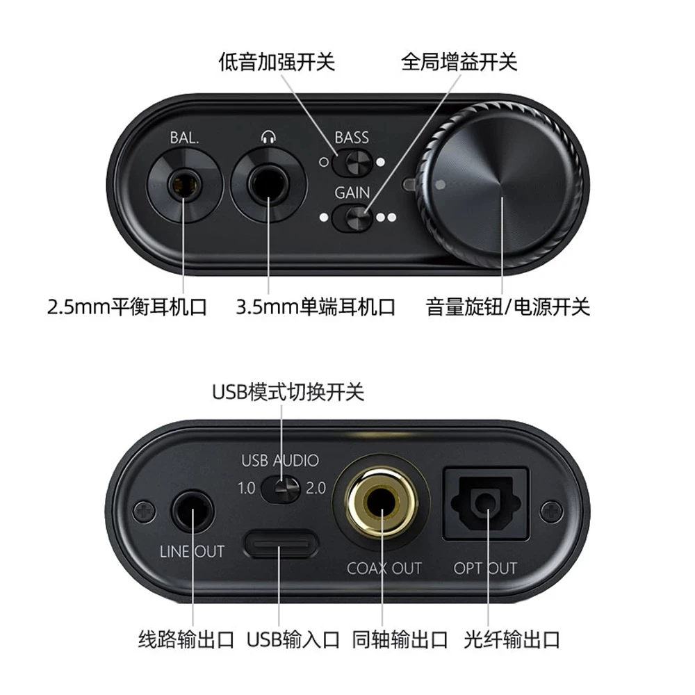 Портативный усилитель для наушников FiiO K3S K3, USB-C ЦАП, поддержка коаксиального оптического цифрового выхода PCM384k/DSD256