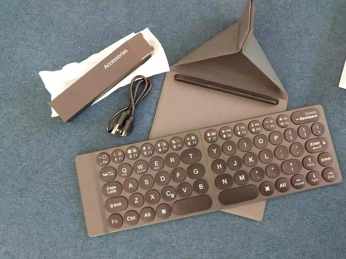 MIPOW-teclado plegable delgado para iPad, iPhone, Bluetooth, inalámbrico, con bolsa mágica, soporte, para tableta, portátil, regalos