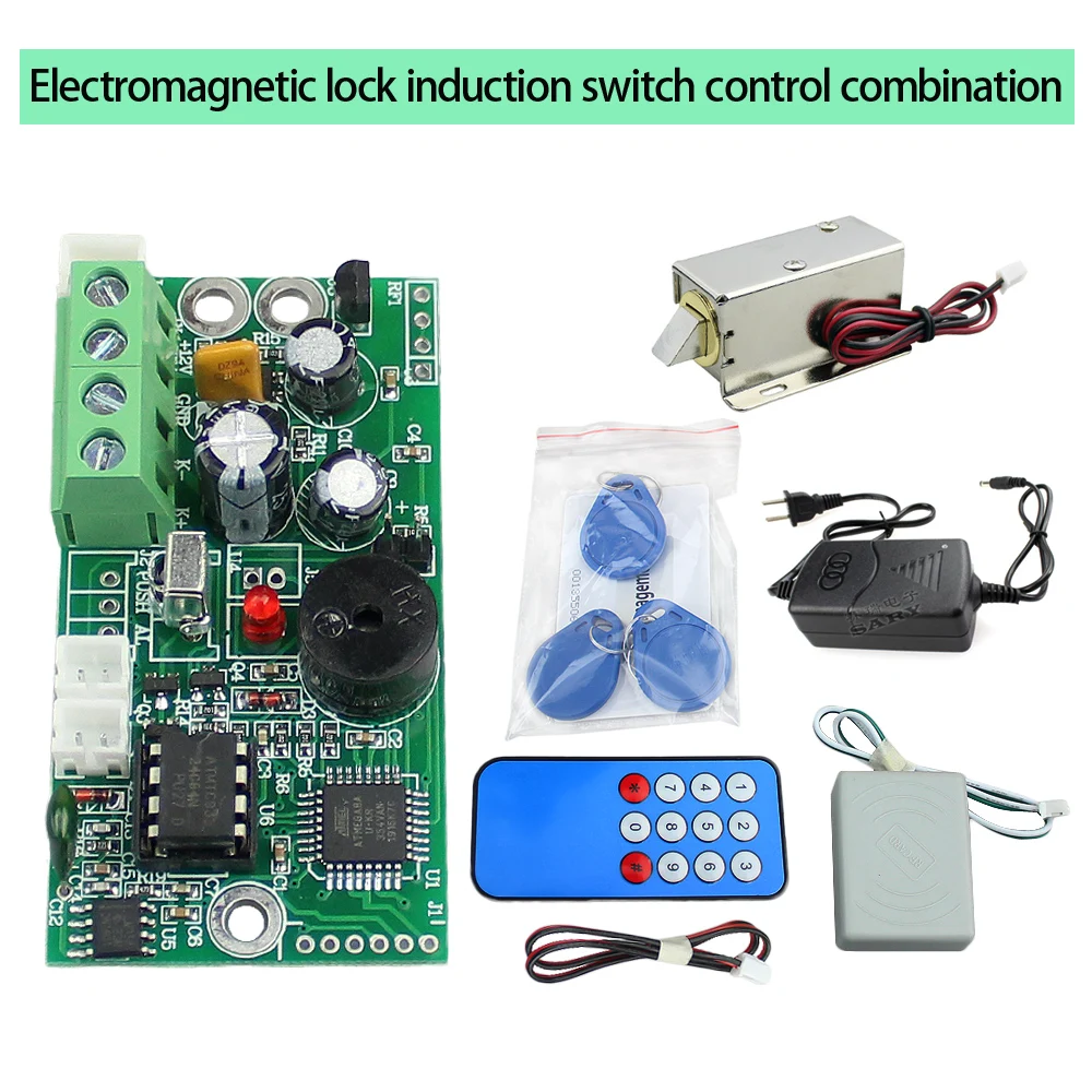 RFID embedded access control small electromagnetic lock intercom control board switch control combination EMID 125khz  card lock