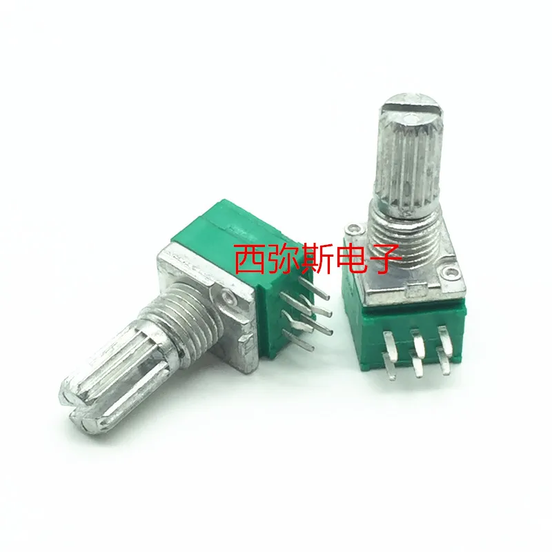 10 PCS 09 type precision dual potentiometer 1 k 5 k, 10 k 20 k 50 k to 100 k, 500 k axial length 15 mm 6 feet