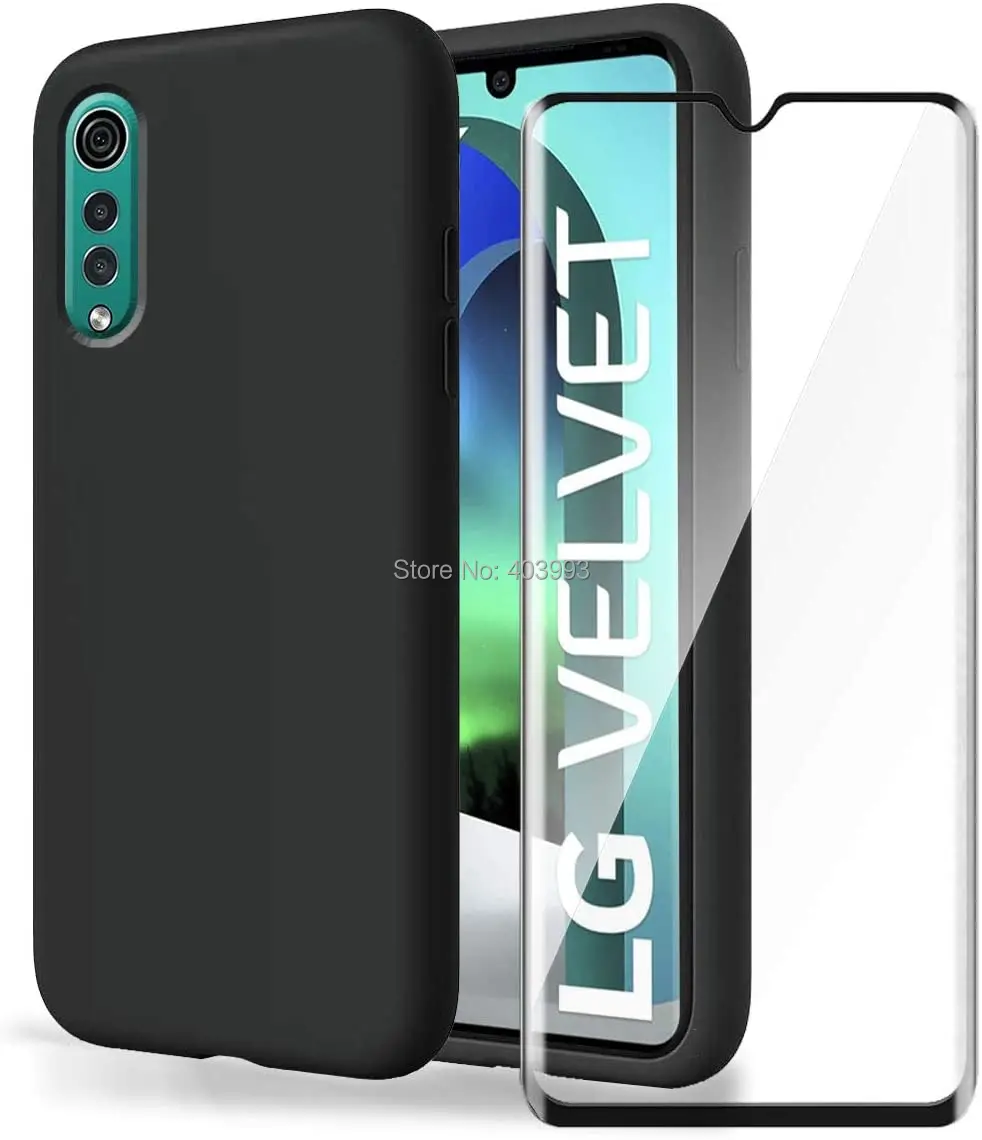 For LG Velvet 5G Case For LG Velvet 5G Luxury Soft TPU Phone Case With Tempered glass For LG Velvet 5G