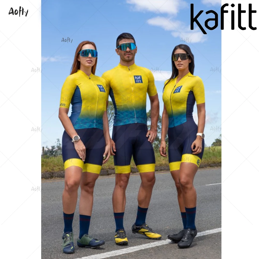 2022 Couples Sleeve Cycling Clothes Jumpsuit Sets Kafitt Little Monkey Macaquinho Ciclismo Feminino Triathlon Suit Gel 20D Pad