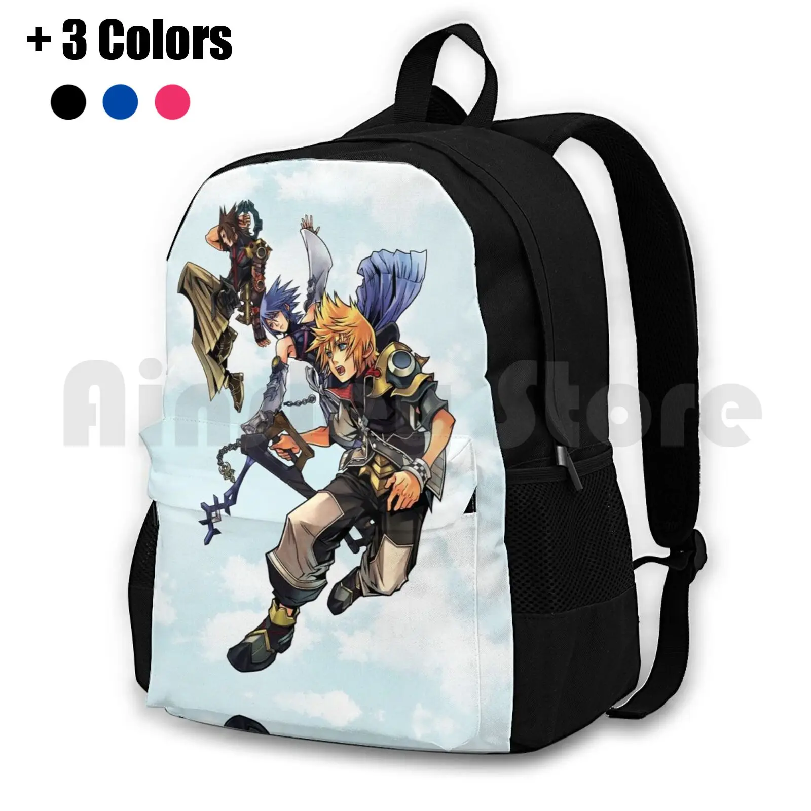 Ventus , Aqua And Terra-Kingdom Hearts Birth By Sleep Outdoor Hiking Backpack Riding Climbing Sports Bag Kh Kingdom Hearts