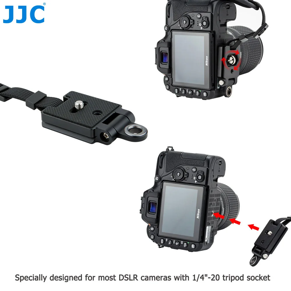 JJC Quick Release pasek do aparatu DSLR uchwyt na rękę pasek na rękę do aparatu Sony Nikon Canon Panasonic Olympus akcesoria do paska