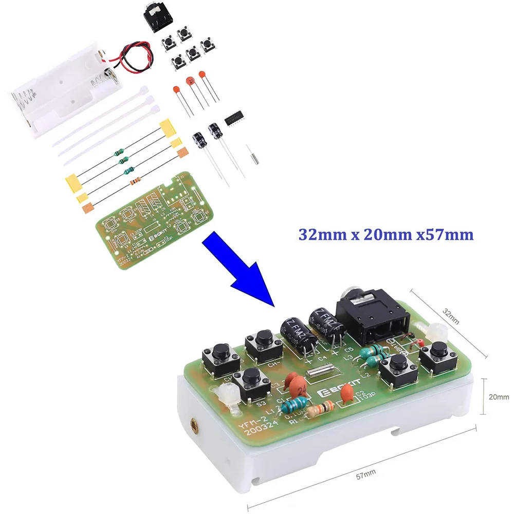 DIY Electronic Kit 87-108MHz Stereo FM Radio Receiver Transmitter Module Soldering Practice with Microphone DSP PLL FM Board