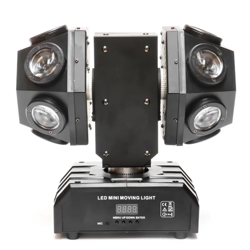 12x10w RGBW 4in1 LED Moving Head Beam Light with RG Laser Lights DMX512 Infinite Rotation Double Arms Moviing Heads for DJ Disco