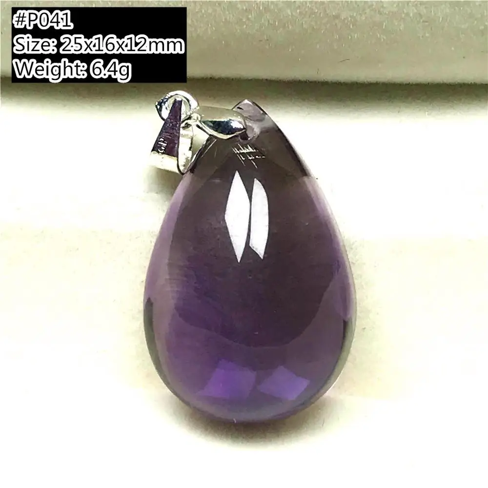 Natural Purple Amethyst Pendant Jewelry For Women Lady Men Clear Crystal Quartz Healing Stone Beads Water Drop Gemstone AAAAA