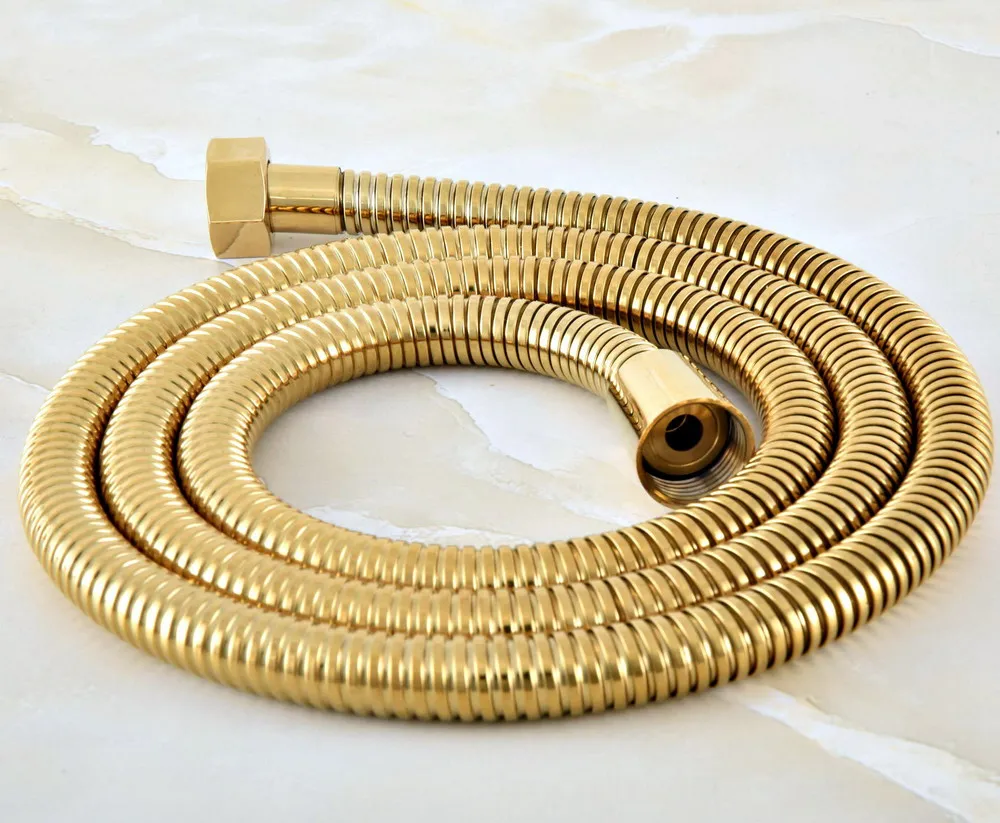 Brushed Nickel 150cm G1/2 Shower Hose Bathroom Accessories Brass Flexible Hose bath contect hand shower Nzh03