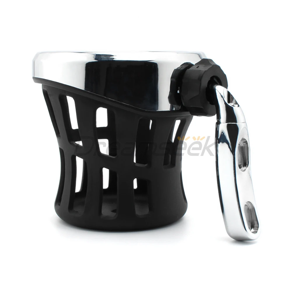 Motorcycle Handlebar Cup Holder for Harley Davidson Softail Electra Glide Drink Water Bottle Support Basket Mount Chrome / Black