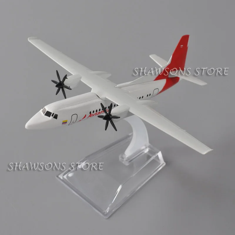 1:200 Scale Diecast Metal Plane Model Toys Fokker F50 Avianca Airliner 16cm Miniature Replica