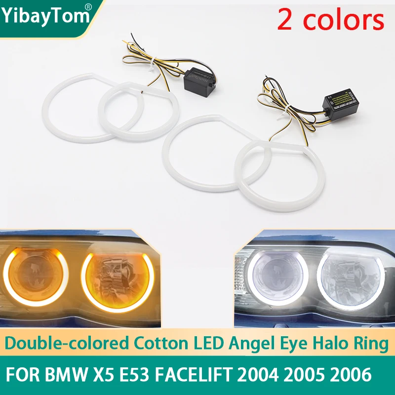 High Quality Bright SMD Cotton Light Switchback LED Angel Eye Ring DRL Kit For BMW X5 E53 Facelift 2004-2006 Accessories